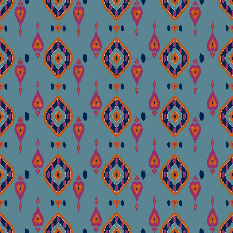 ikat tribal indio sin costura modelo. étnico azteca tela alfombra mandala ornamento nativo boho cheurón textil.geometrico africano americano oriental tradicional vector ilustraciones. bordado estilo.