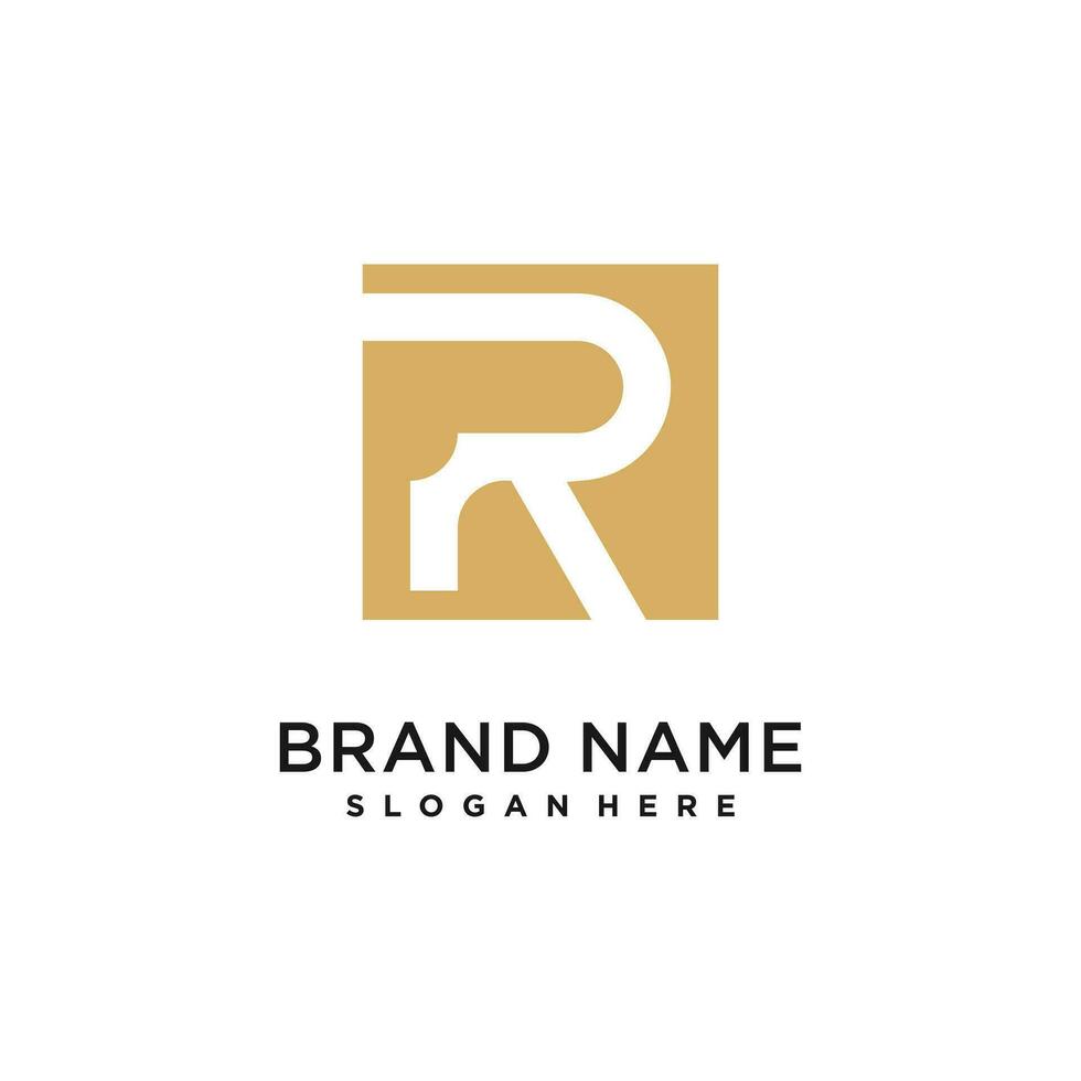 R letter design element icon with creative modern concept vector