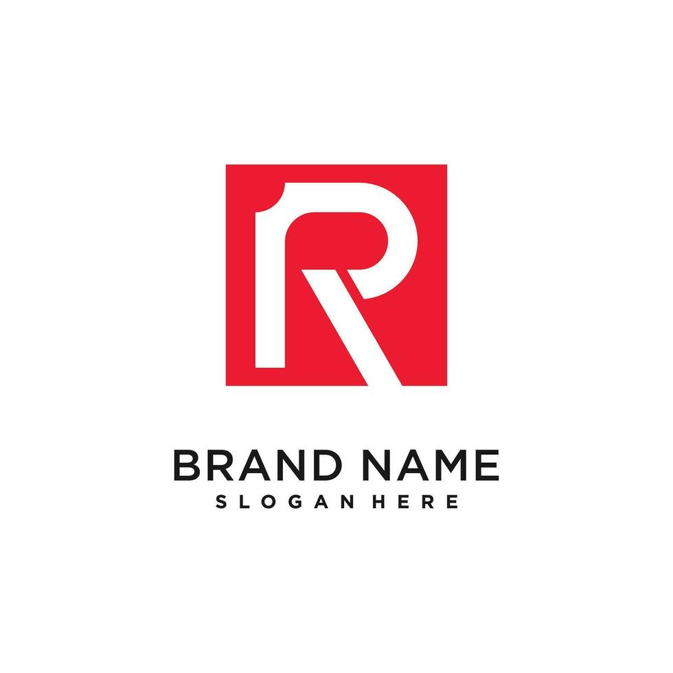 R letter design element icon with creative modern concept vector