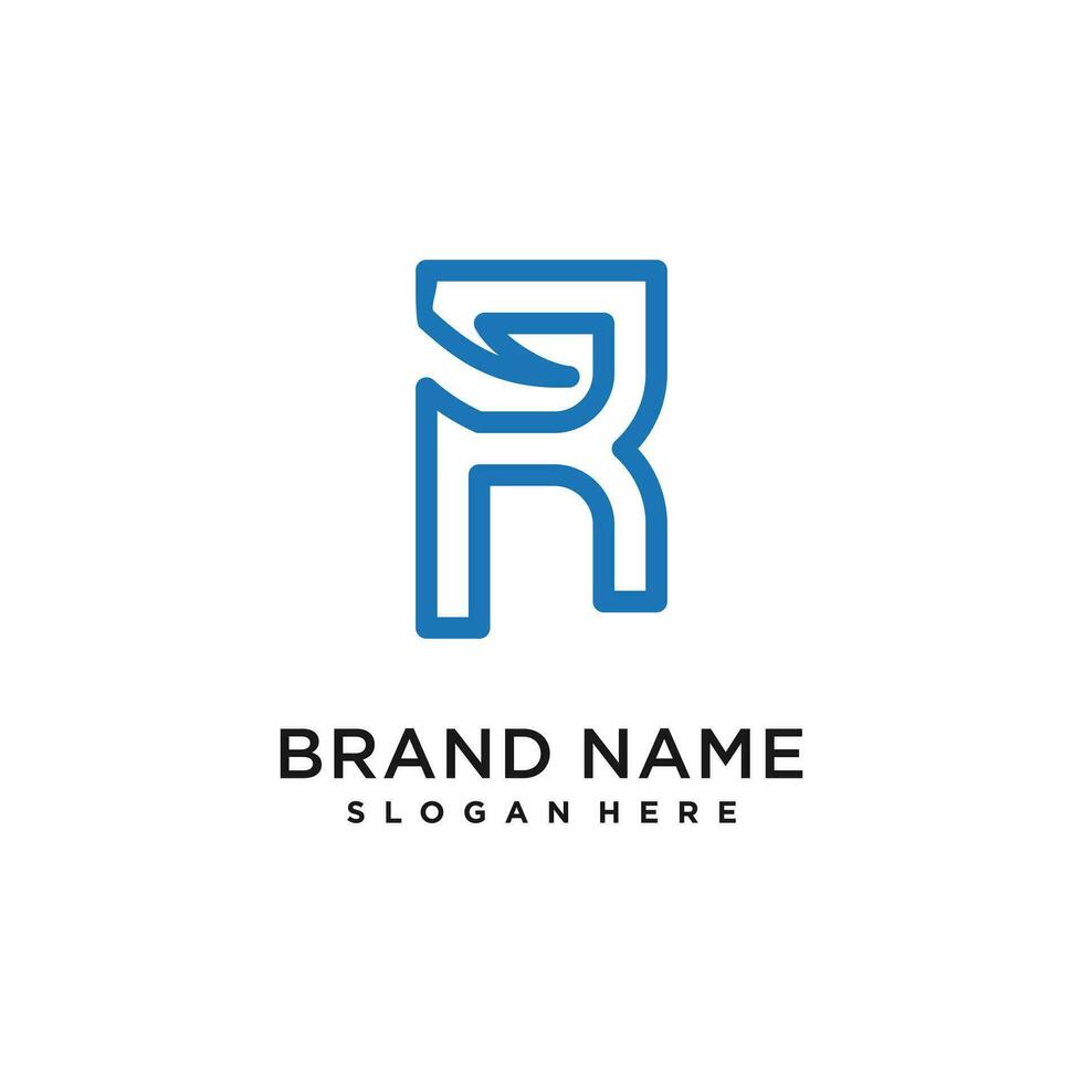 R letter design element icon with creative modern concept vector