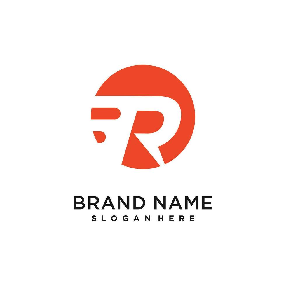 Letter R design element icon with creative modern concept vector