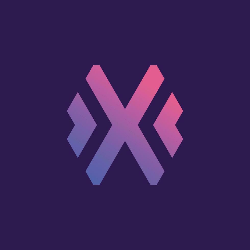 Letter X design element icon vector with creative modern concept idea