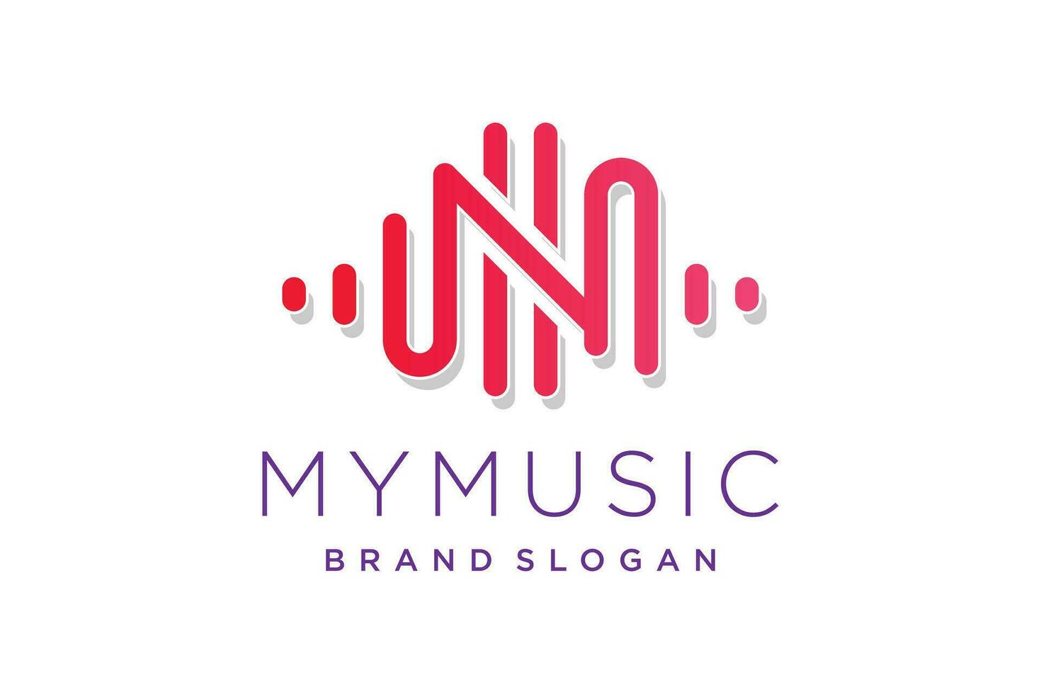 Music design element vector with creative letter N concept idea
