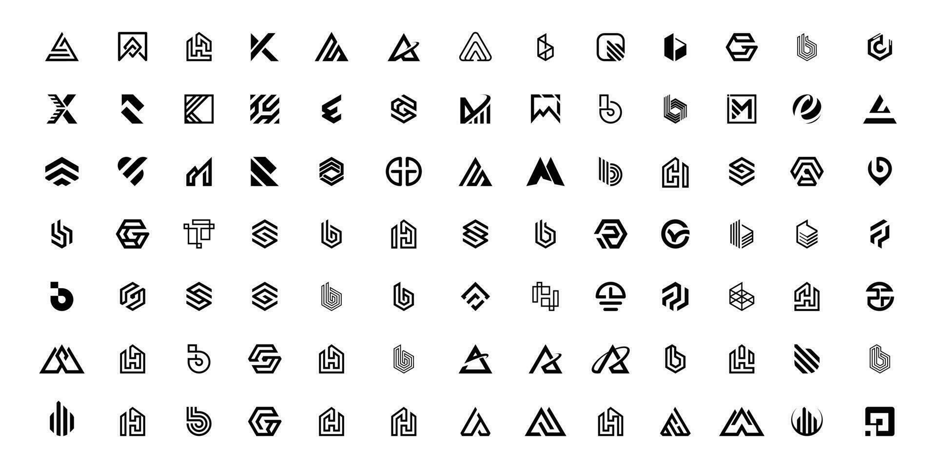 conjunto de mega haz empresa letra logo diseño elemento icono idea vector