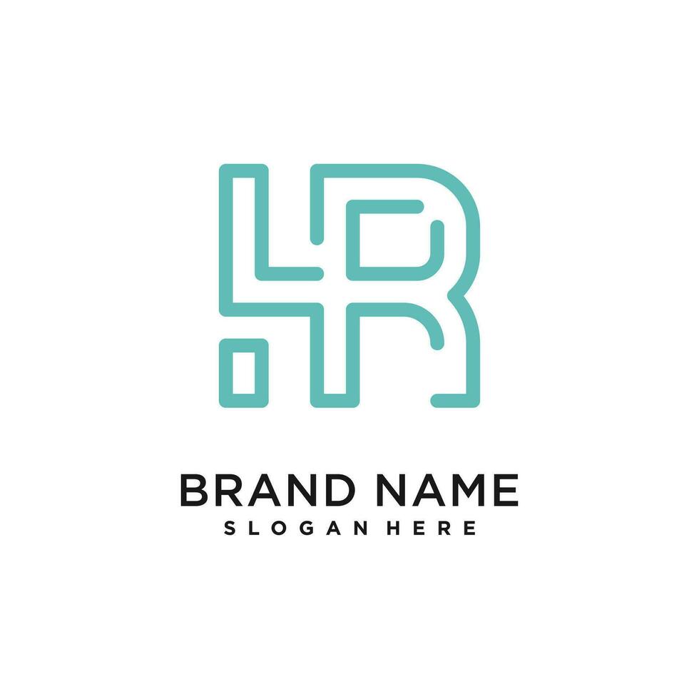 Letter R design element icon with creative modern concept vector