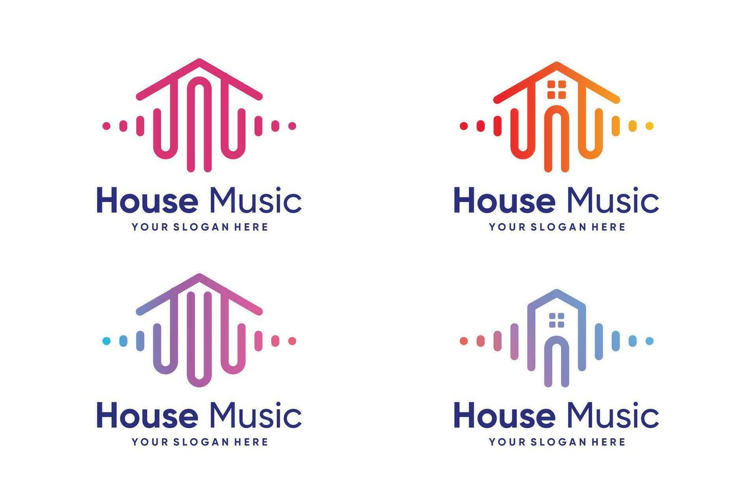 Music house design element vector with creative concept idea