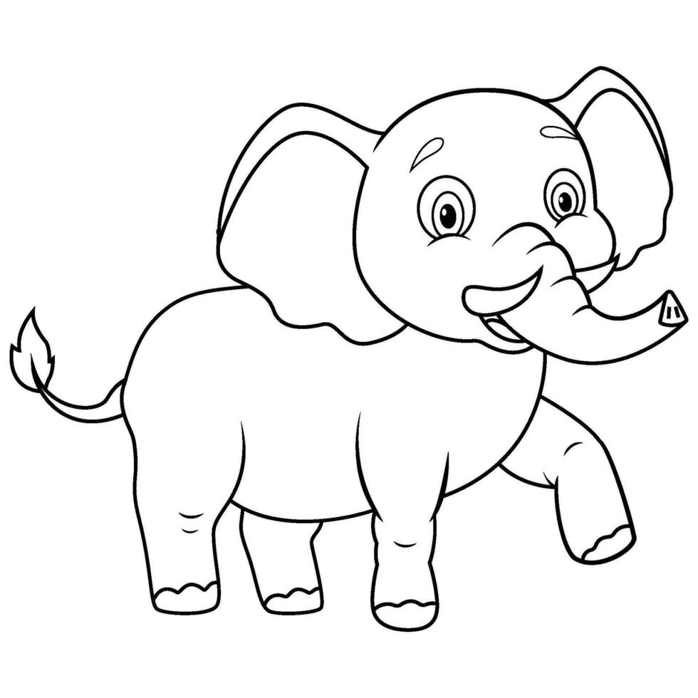 A cute elephant cartoon walking vector
