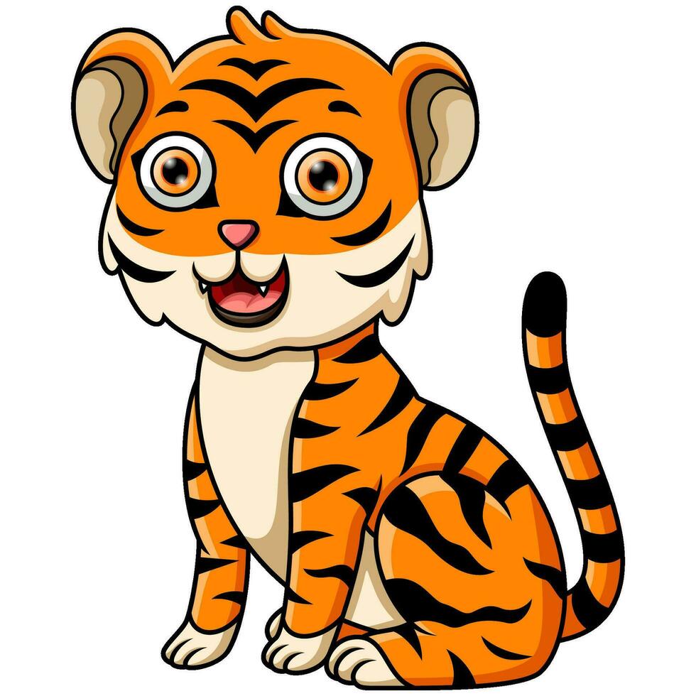 tigre de dibujos animados aislado sobre fondo blanco vector