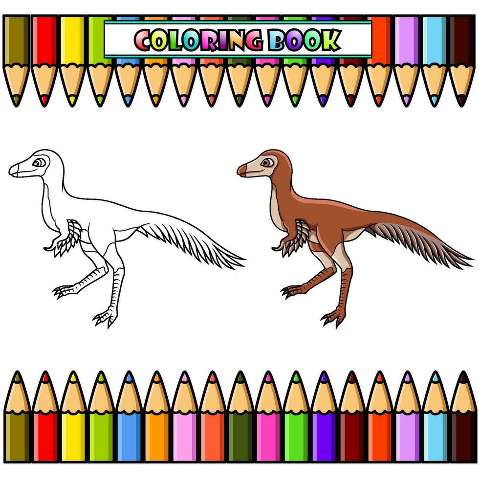 dibujos animados mononykus para colorante libro vector