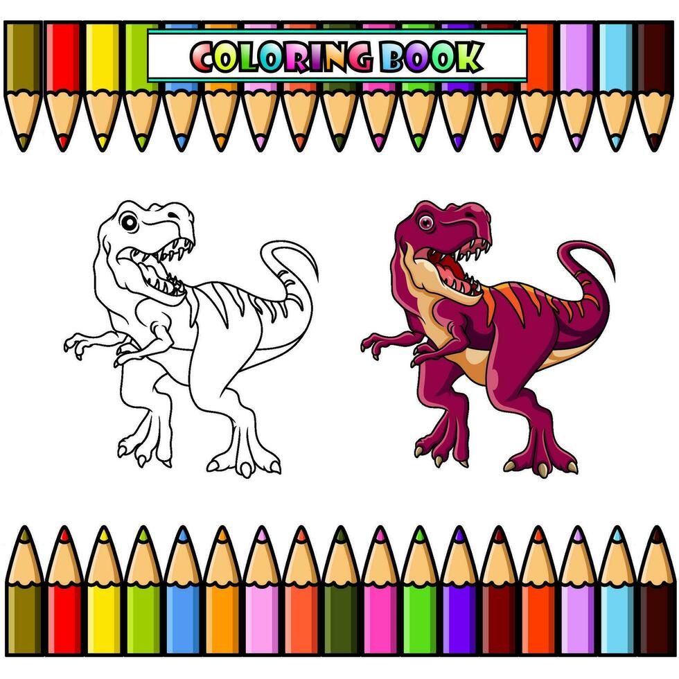 dibujos animados dinosaurio gigantosaurio para colorante libro vector