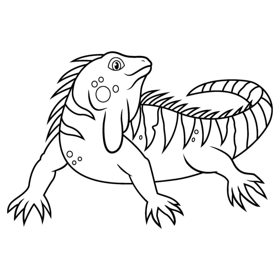 iguana de dibujos animados aislado sobre fondo blanco vector