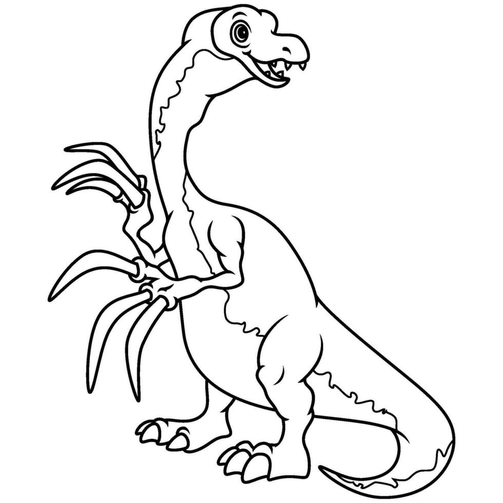 Illustration of cartoon dinosaur therizinosaurus vector