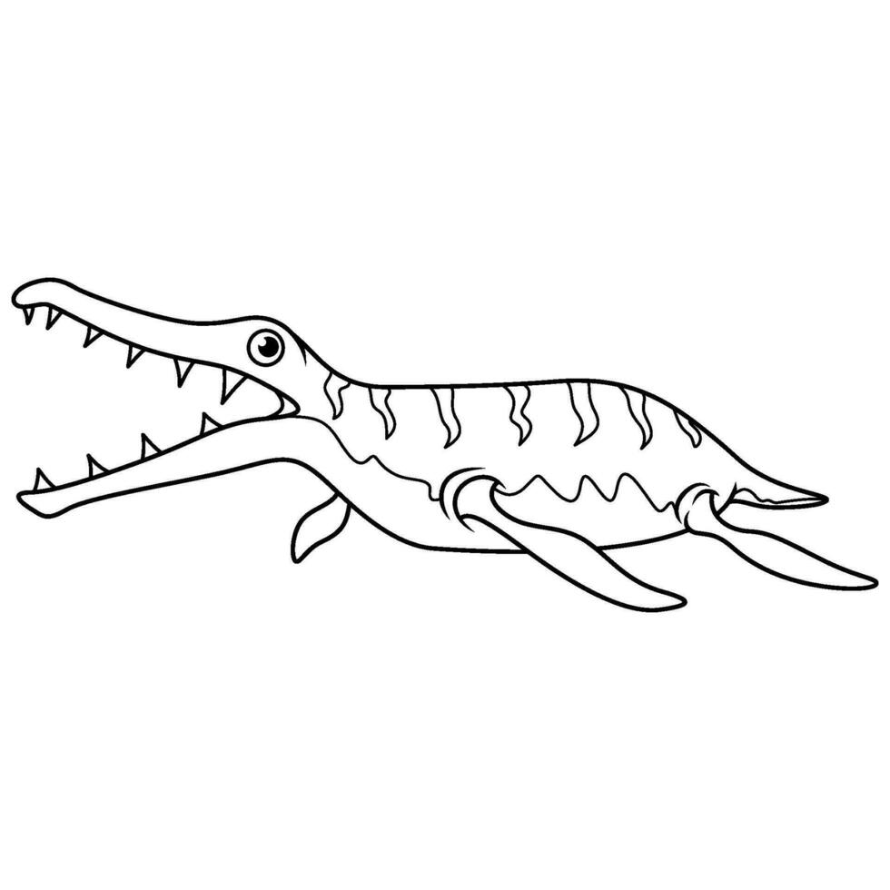 Cartoon dinosaur kronosaurus on white background vector
