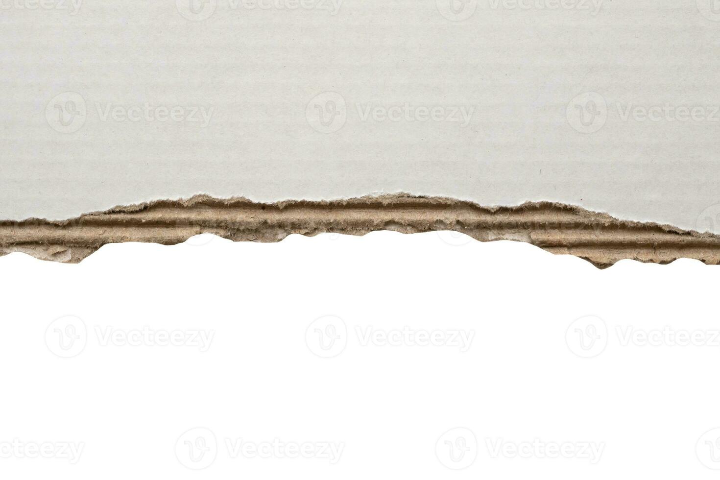 White ripped paper torn edges strips isolated on white background photo