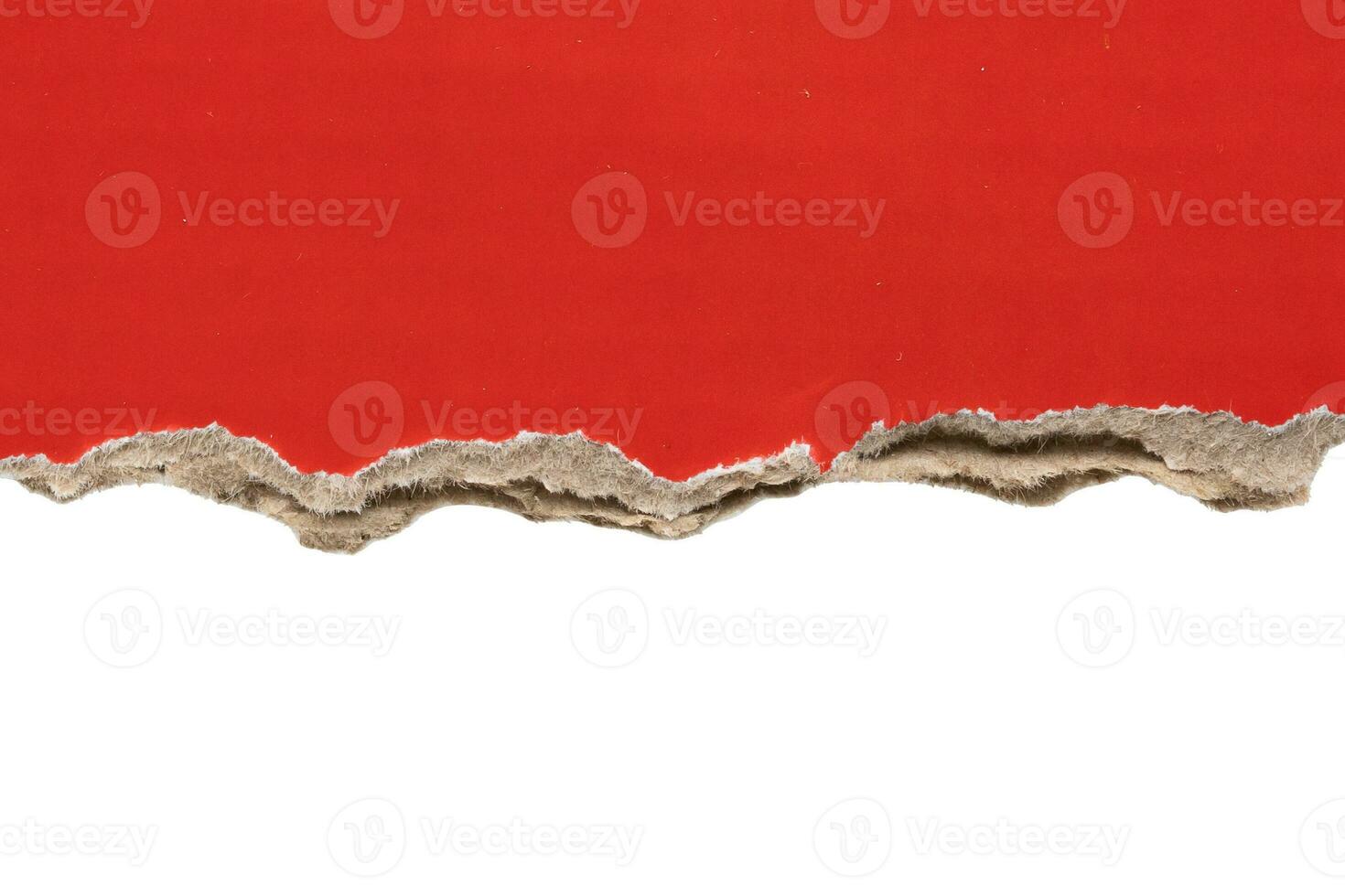 Red ripped paper torn edges strips isolated on white background photo