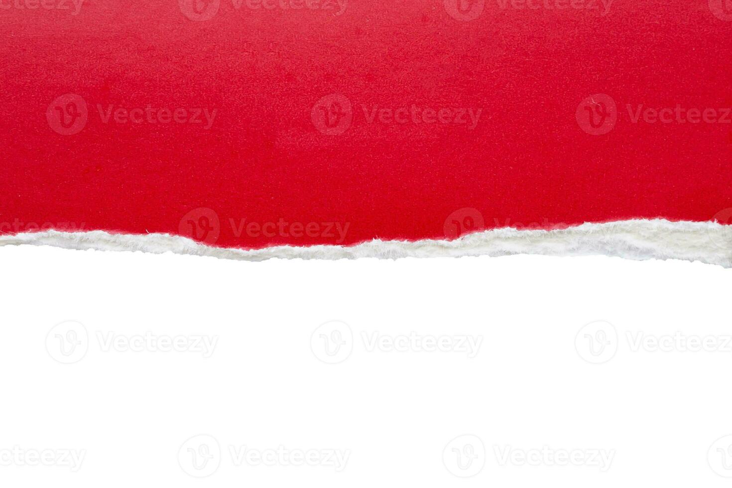 Red ripped paper torn edges strips isolated on white background photo