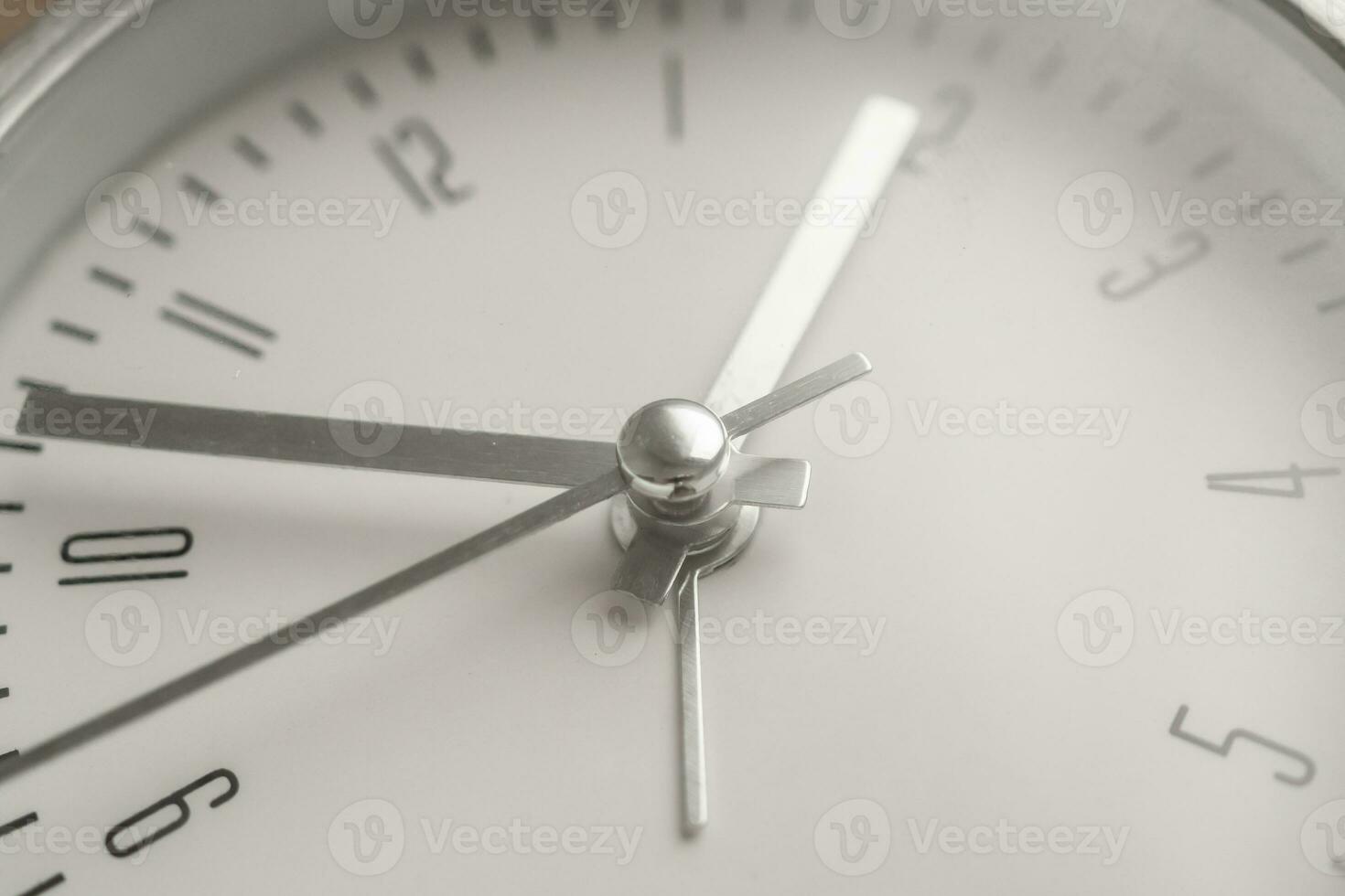 close up of silver metal clock photo