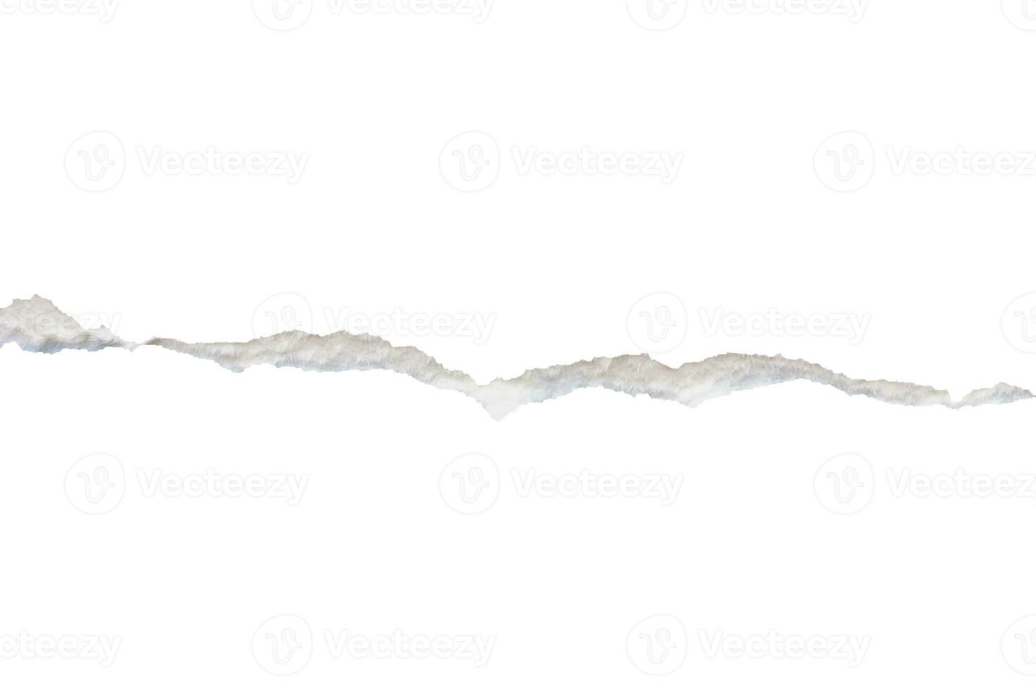 Ripped torn paper edges isolated on white background photo