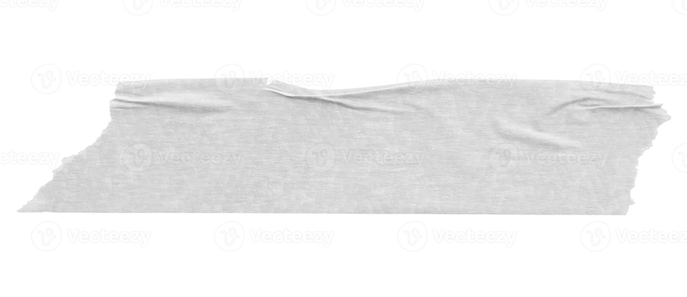 White adhesive paper tape isolated on white background photo
