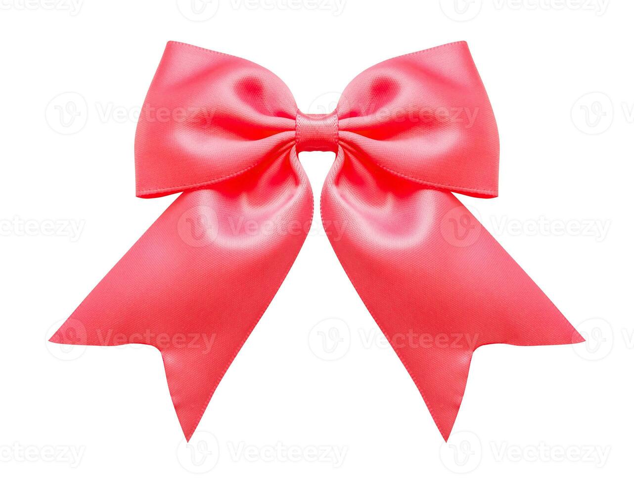 pink gift bow isolated on white background photo