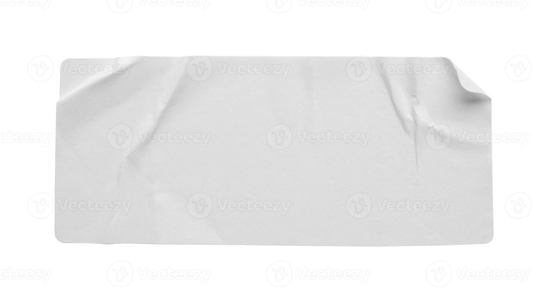 Paper sticker label isolated on white background photo