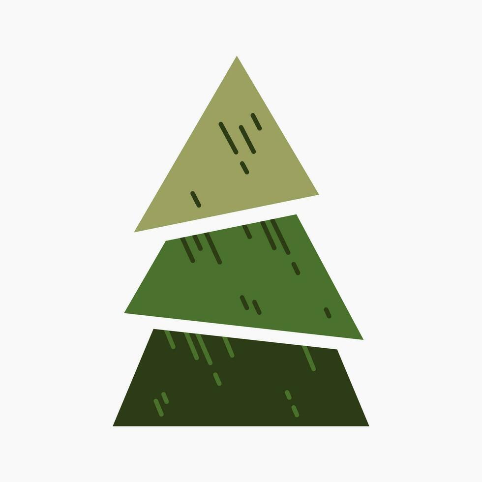 un linda llanura Navidad árbol, abeto, pino, conífera sin decoración, plano vector ilustración aislado en blanco antecedentes. alegre Navidad y contento nuevo año.