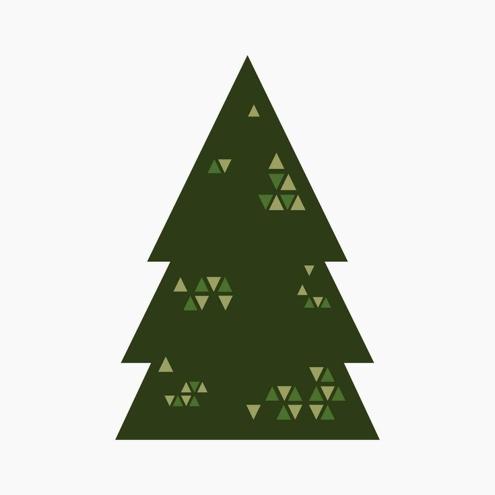 A cute plain Christmas tree, spruce, pine, conifer without decoration, flat vector illustration isolated on white background. Merry Christmas and Happy New Year.