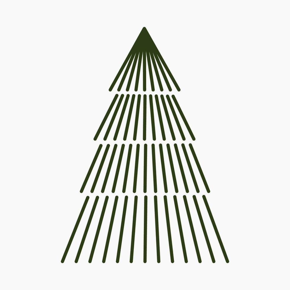 A cute plain Christmas tree, spruce, pine, conifer without decoration, flat vector illustration isolated on white background. Merry Christmas and Happy New Year.