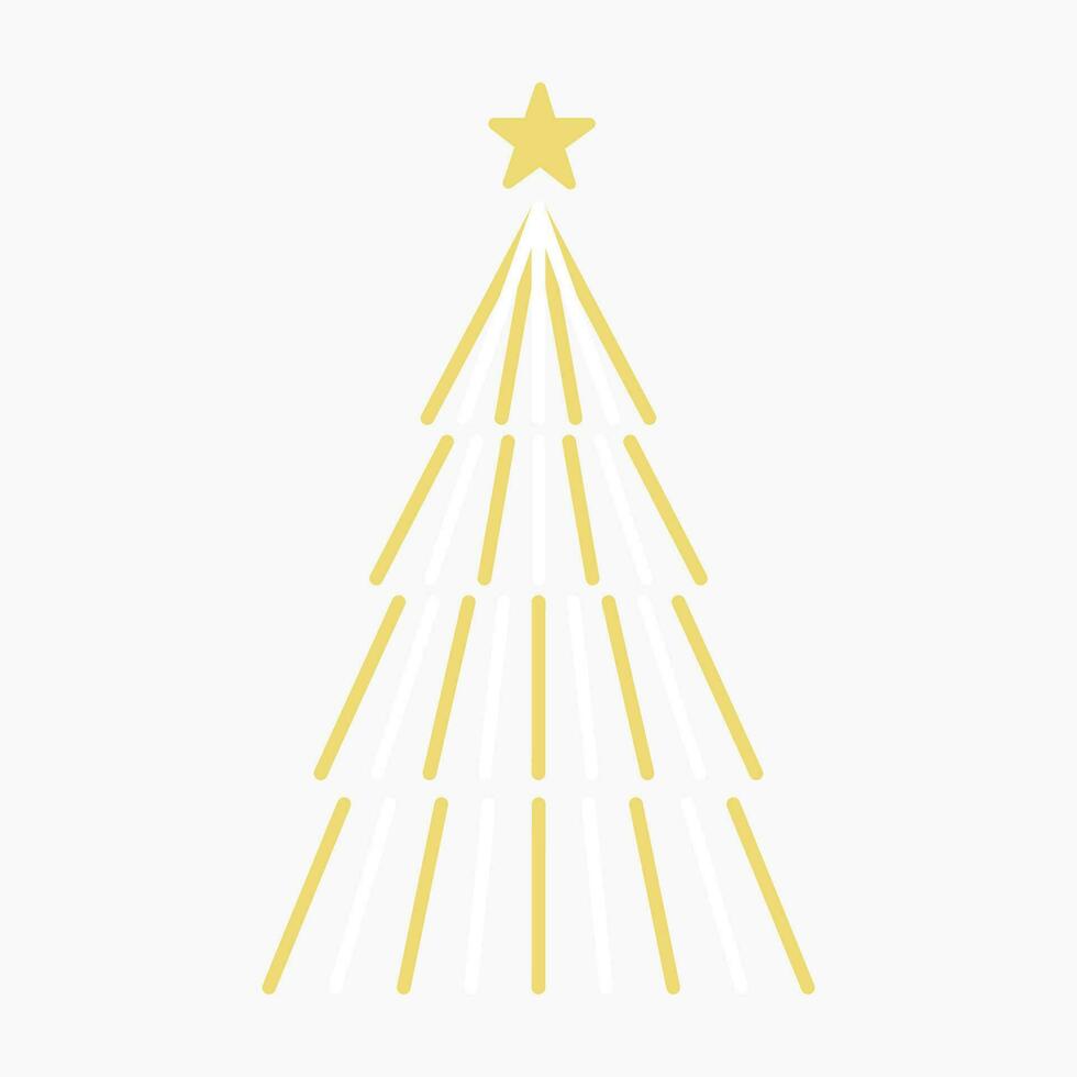 A various set of cute neon light Christmas tree with lovely decoration flat vector illustration isolated from background. Merry Christmas and Happy New Year.