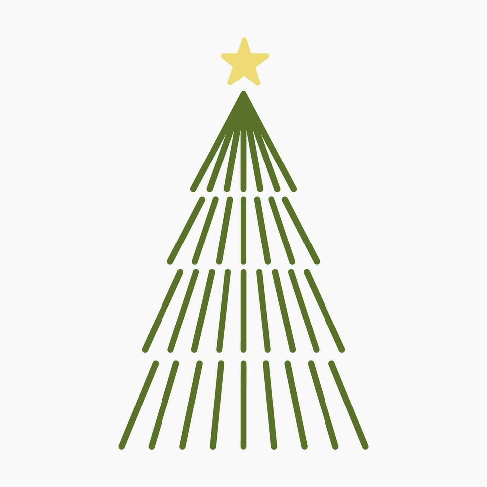 A various set of cute neon light Christmas tree with lovely decoration flat vector illustration isolated from background. Merry Christmas and Happy New Year.