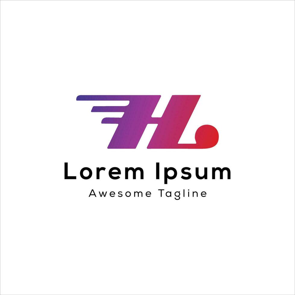 HL icon letter logo design vector