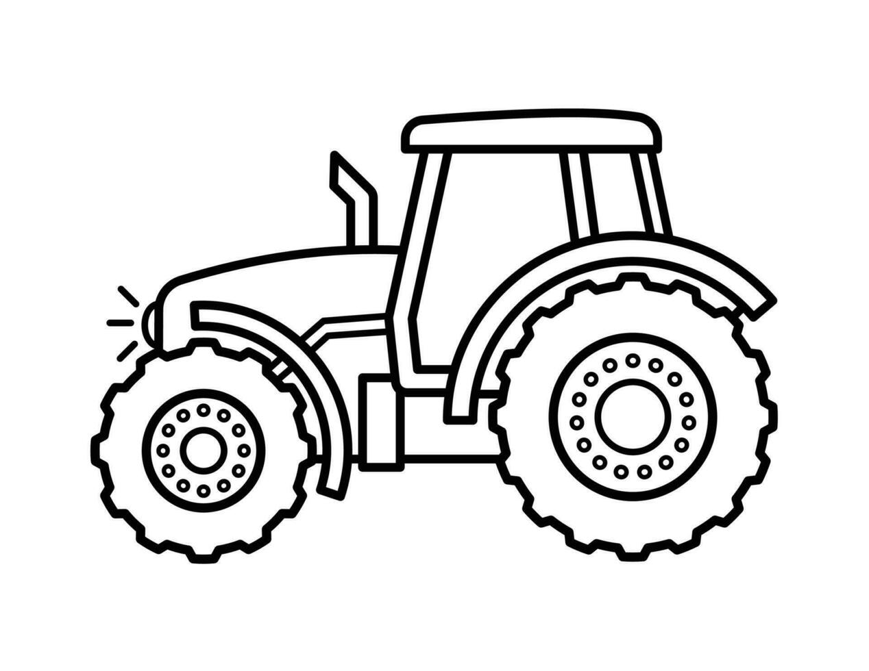 Farm Tractor Coloring Page For Children vector