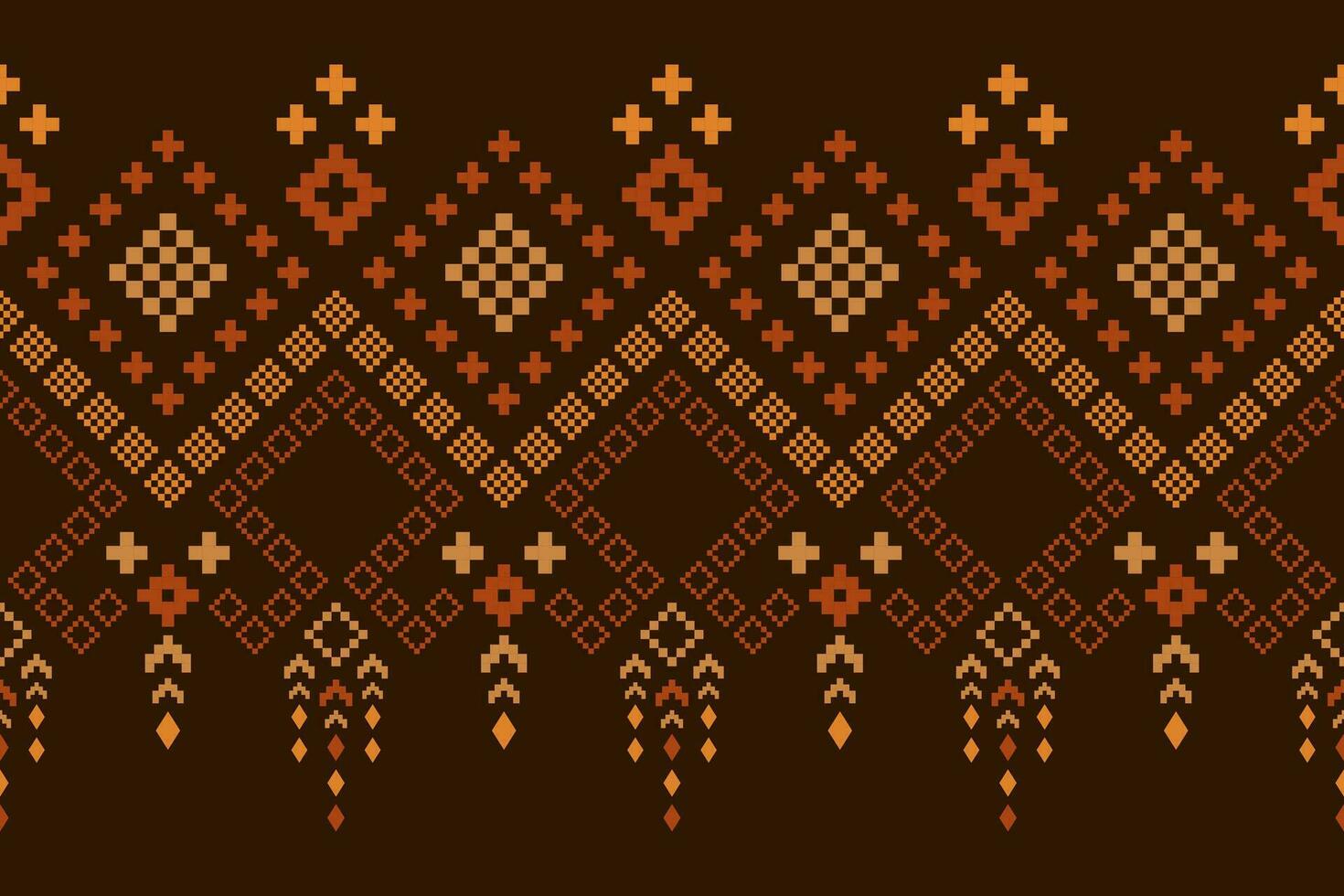 Nature vintages cross stitch traditional ethnic pattern paisley flower Ikat background abstract Aztec African Indonesian Indian seamless pattern for fabric print cloth dress carpet curtains and sarong vector