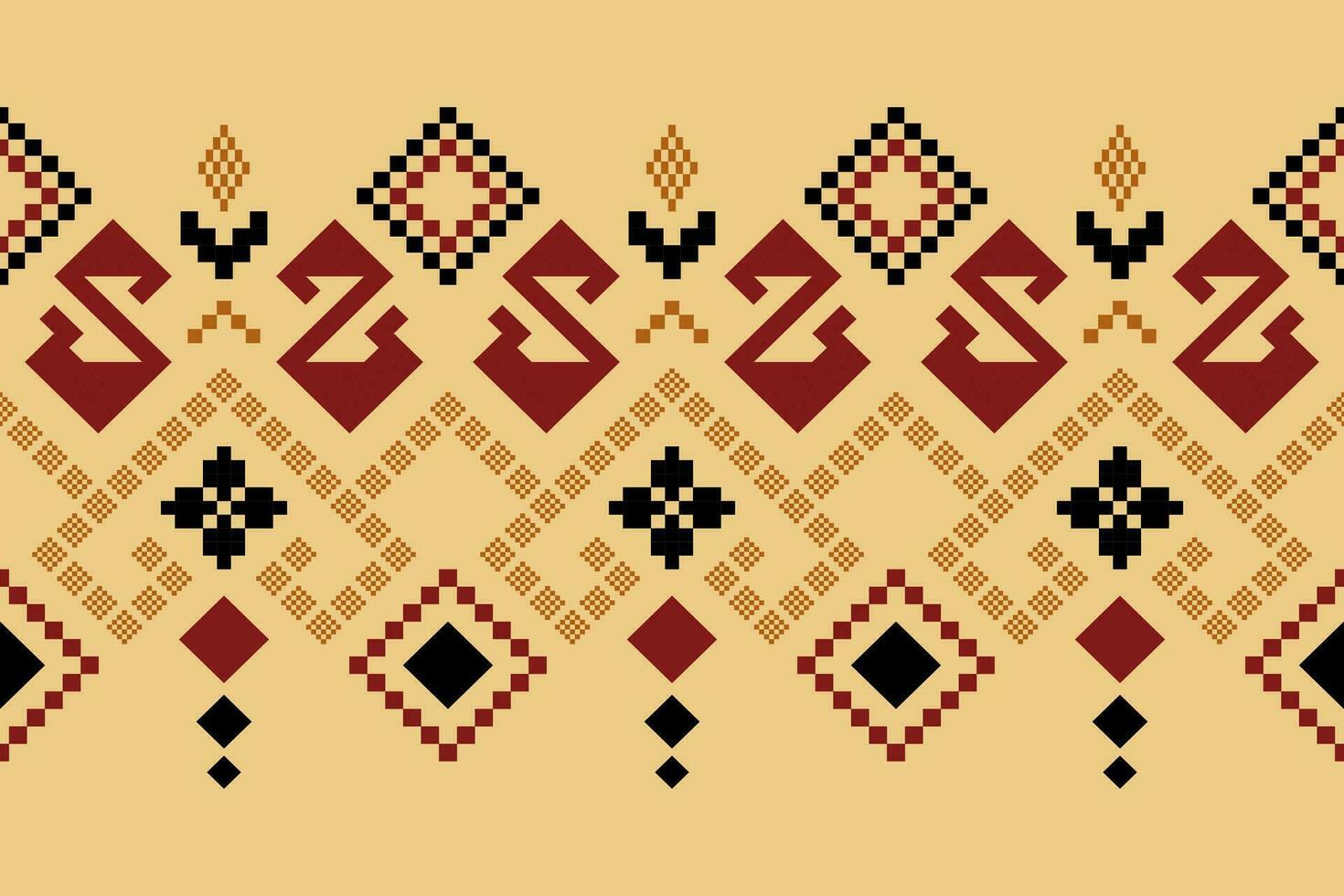 Nature vintages cross stitch traditional ethnic pattern paisley flower Ikat background abstract Aztec African Indonesian Indian seamless pattern for fabric print cloth dress carpet curtains and sarong vector