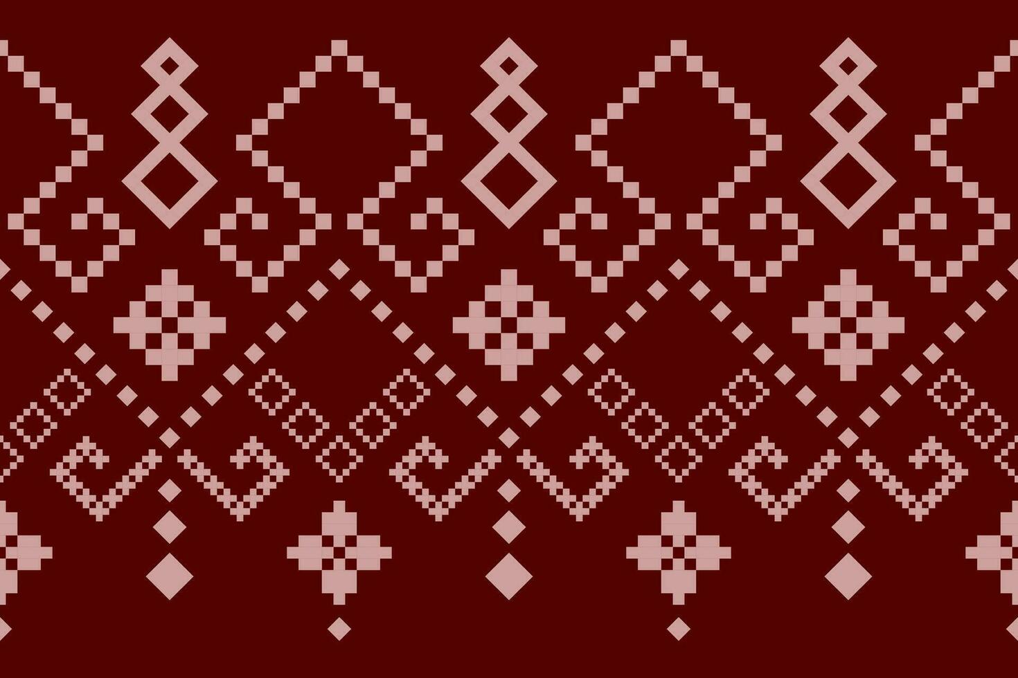Red traditional ethnic pattern paisley flower Ikat background abstract Aztec African Indonesian Indian seamless pattern for fabric print cloth dress carpet curtains and sarong vector