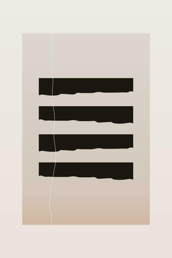 Minimalist Modern Japandi Neutral Scandinavian Wall Art vector