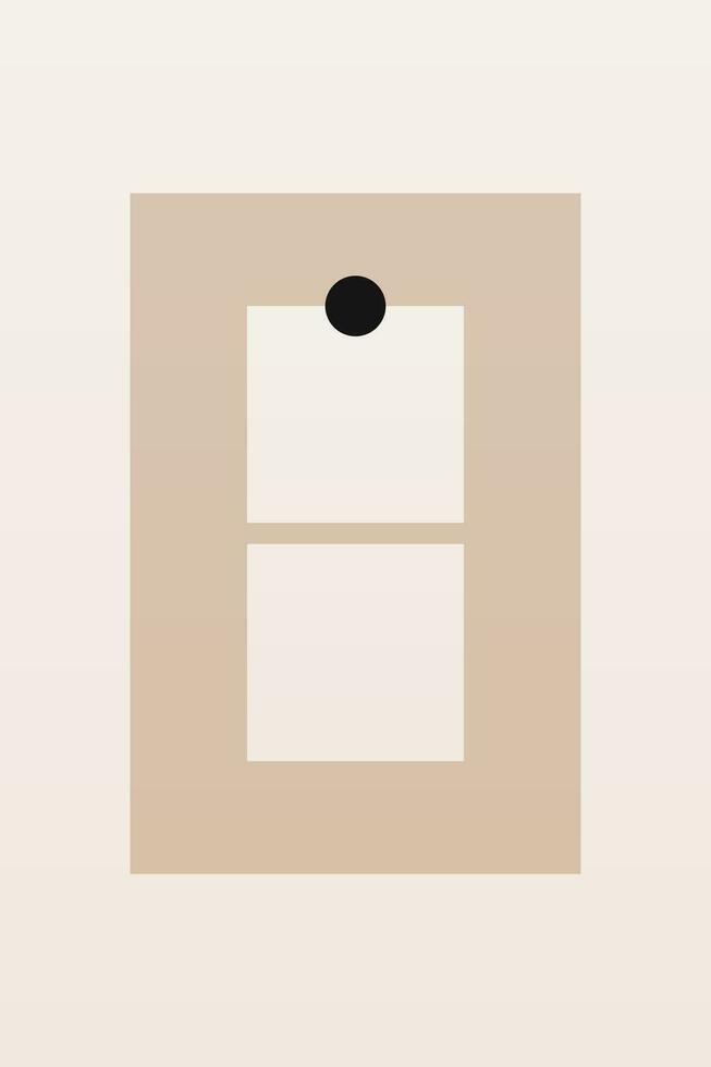 Minimalist Modern Japandi Neutral Scandinavian Wall Art vector