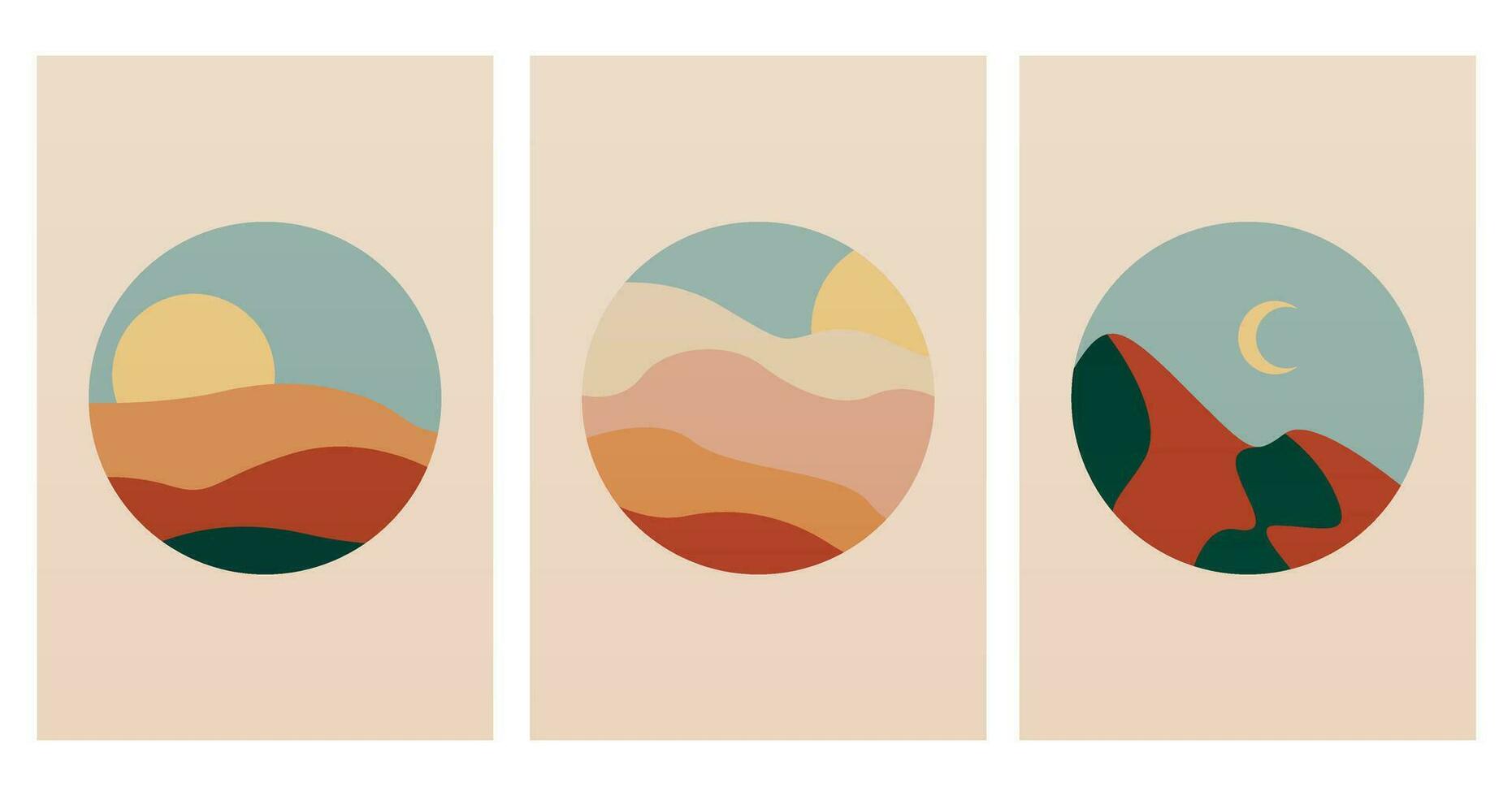 Minimalist Nature Boho Wall Decor vector