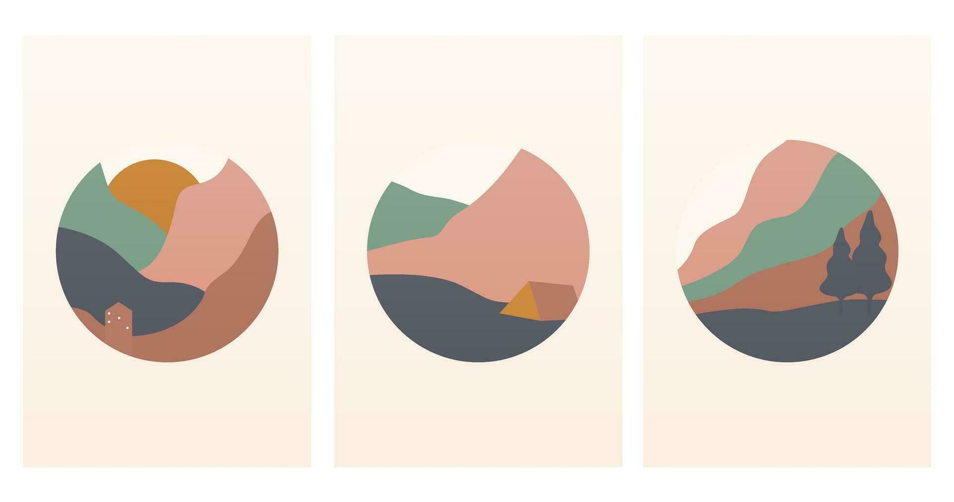 Minimalist Nature Boho Wall Decor vector