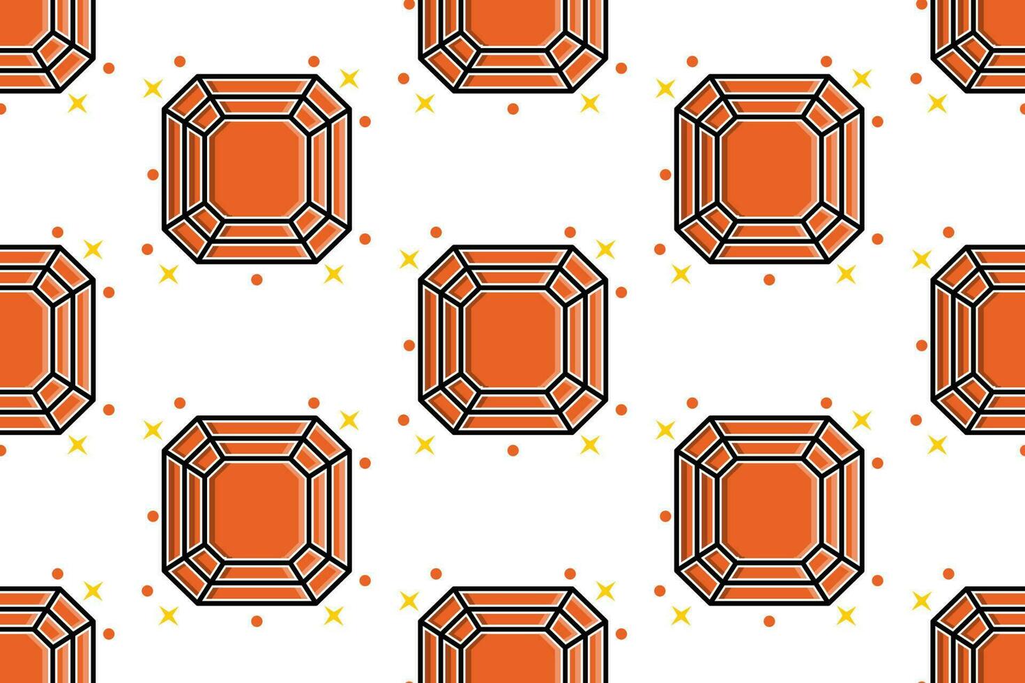 an orange and black pattern with diamonds vector