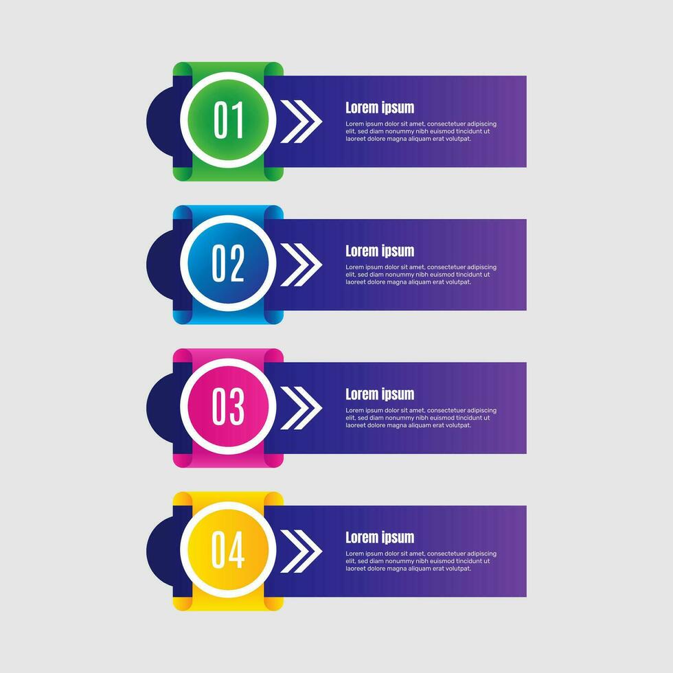 Business data visualization Template. Infographic design element steps, option, process, timeline. gradient colorful graphic elements for process, presentation, layout, banner. - Vector. vector