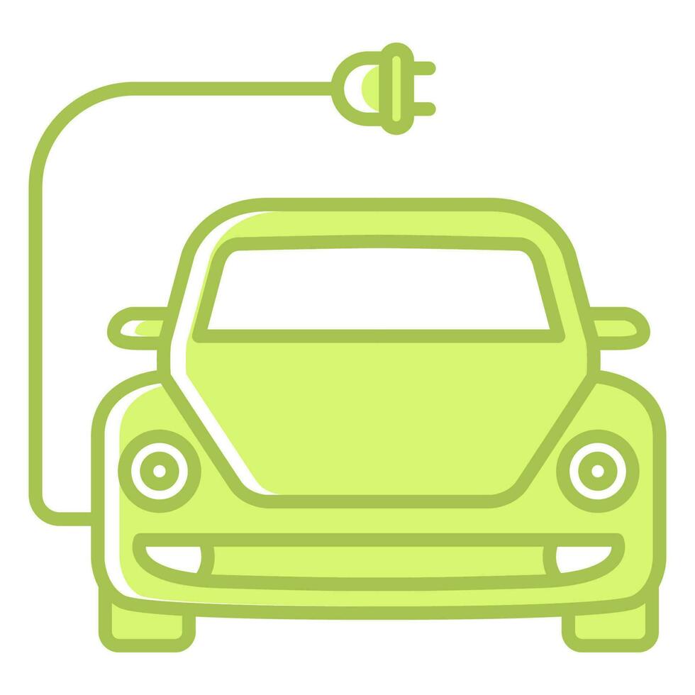 electric car with plug and plug socket vector