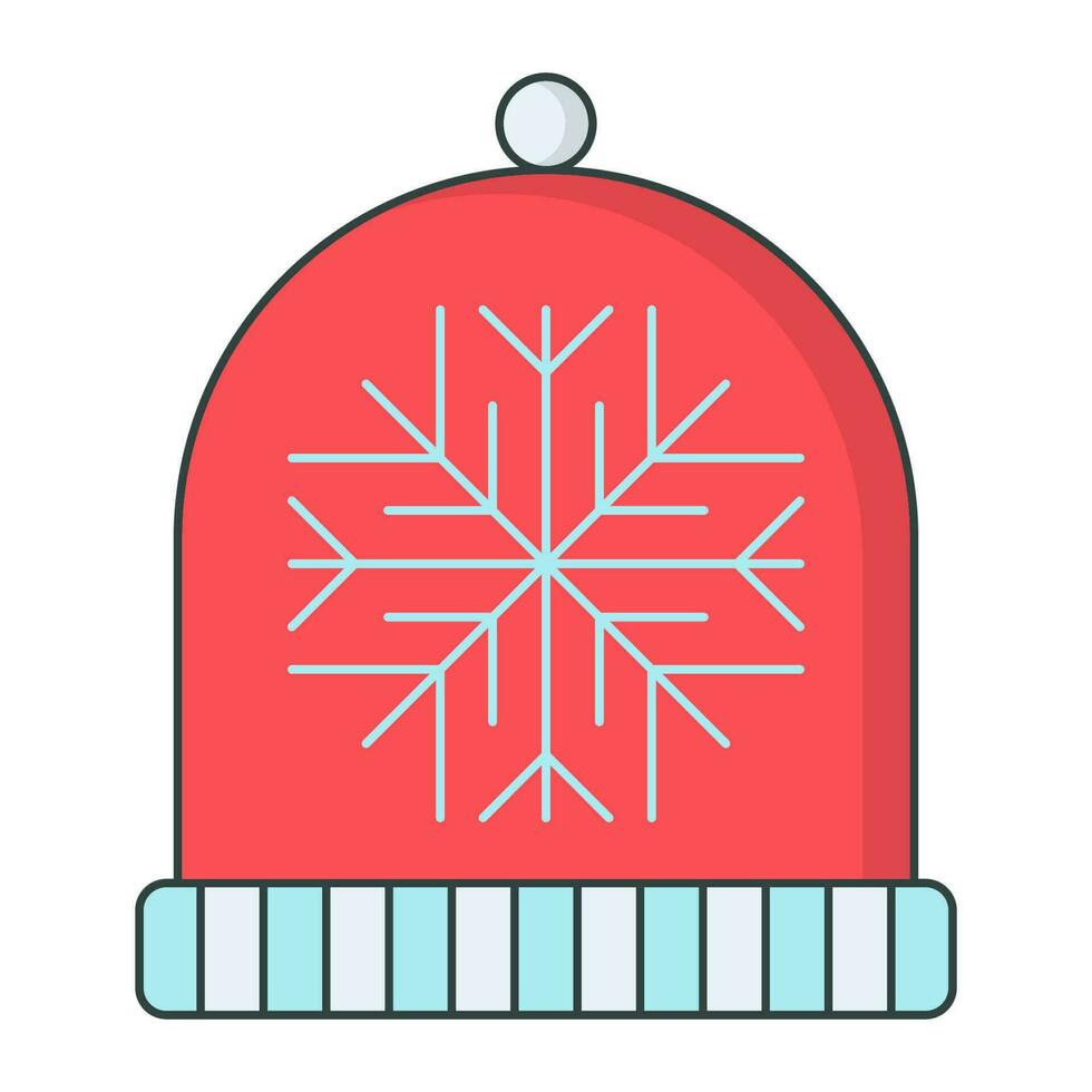 winter hat with snowflake vector illustration design