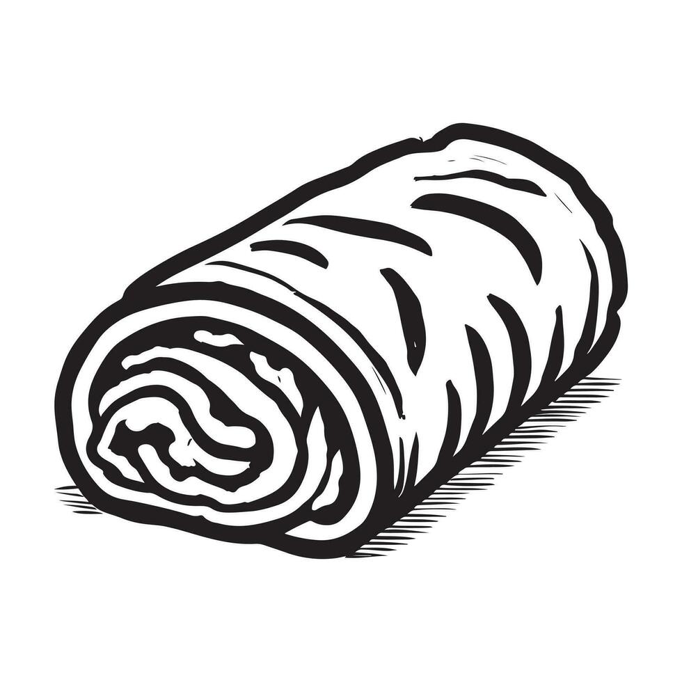 hand drawn illustration of burrito vector