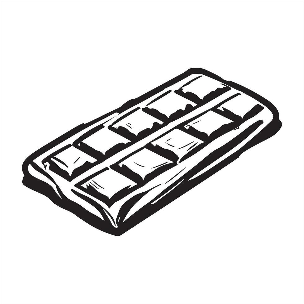 hand drawn illustration of chocolate bar vector