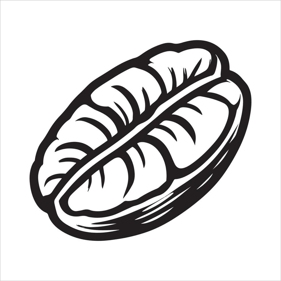 hand drawn illustration of coffee bean vector