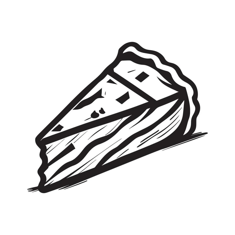 hand drawn illustration of a sliced cheese vector