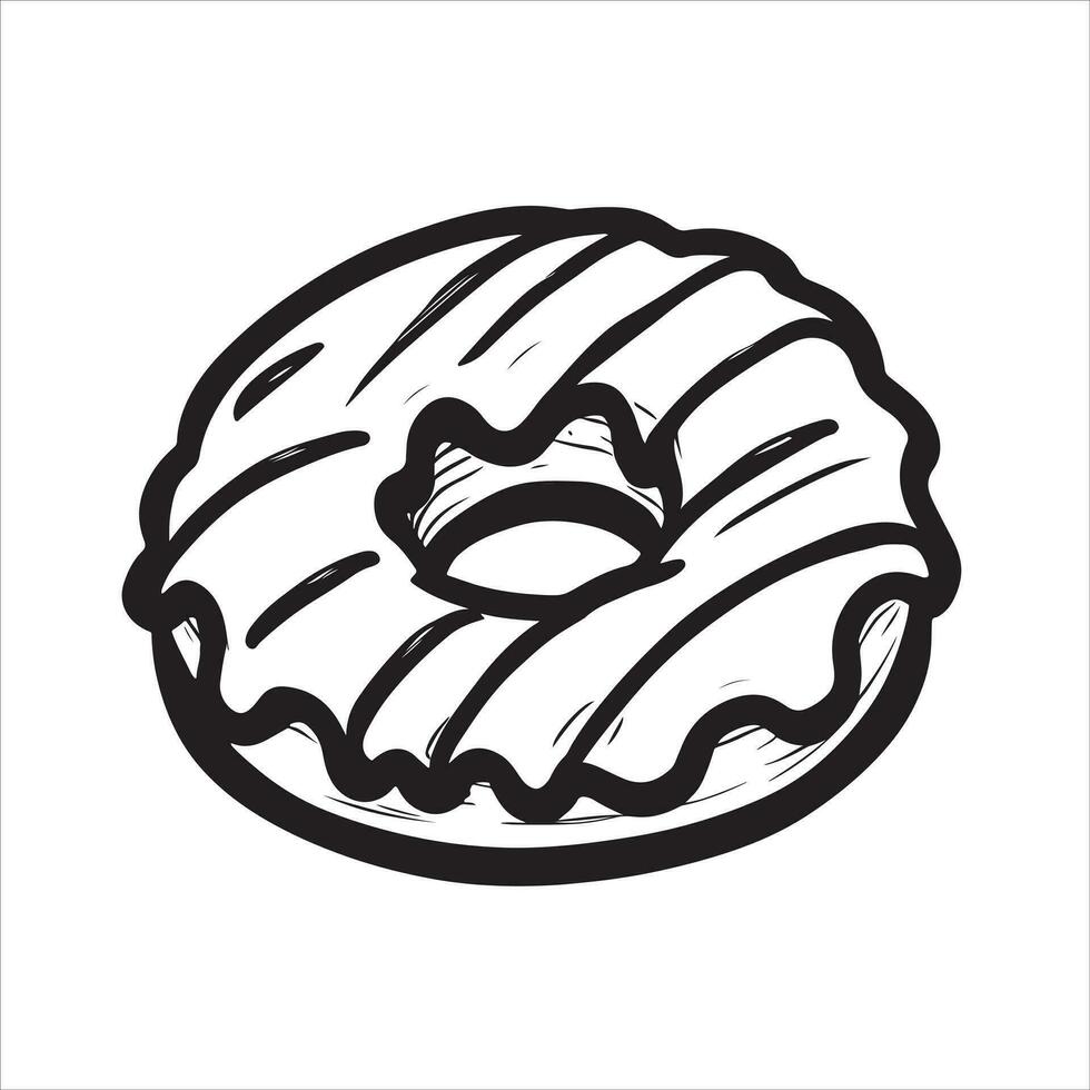 hand drawn illustration of donut vector