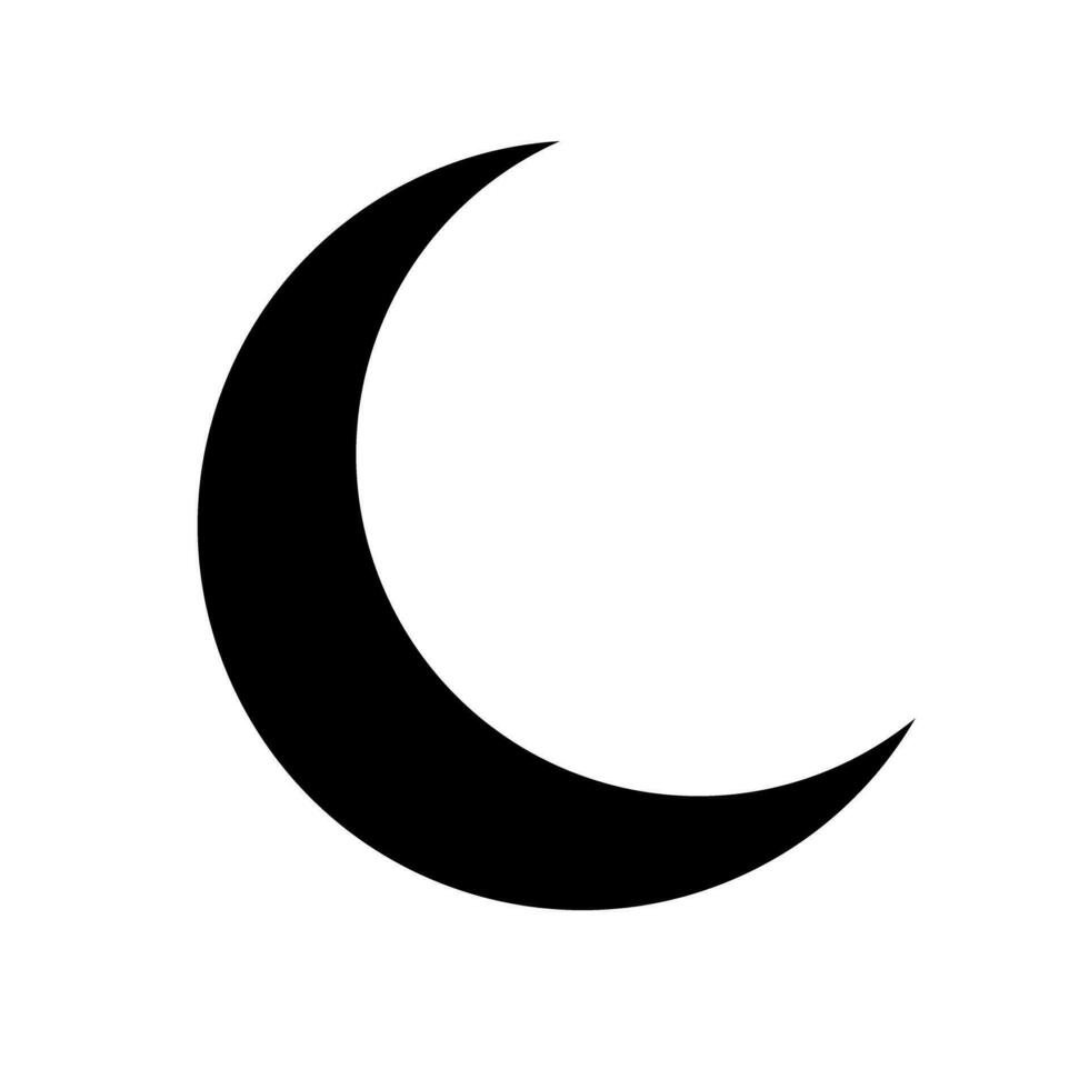 Crescent moon silhouette icon. Night sign. Vector. vector