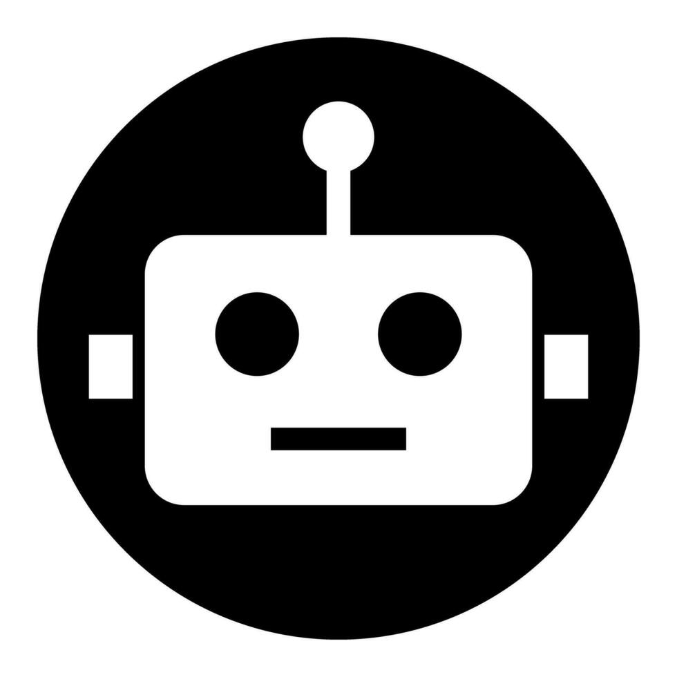 Round robot button icon. Vector. vector
